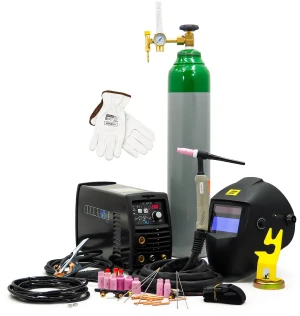 SPARTUS EasyTIG 203P DC Easy TIG HF + Flasche, Druckminderer, ESAB Schweißhelm