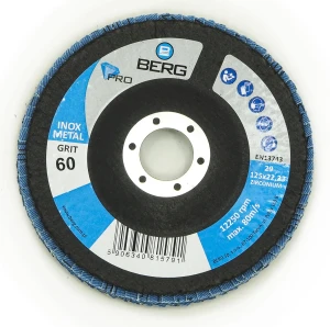 BERG SCHLEIFSCHEIBE PRO INOX GR.60 125x22 ZIRKON