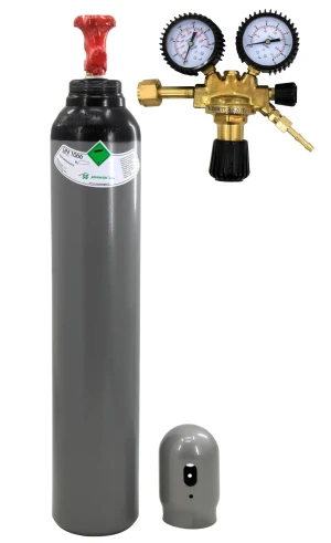Gasflasche mit Stickstoff + Stickstoff-Reduzierer
