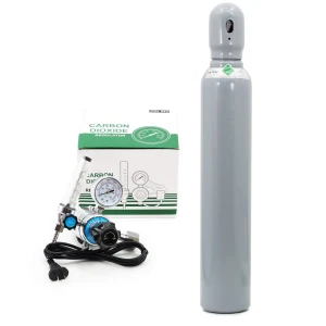 CO2-Gasflasche + Druckminderer mit Heizung und Durchflussmesser