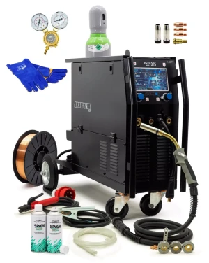 SET Spartus® EASYMIG 325 MIG/MAG 300Amp Synergia LCD Inverter Schweißgerät Synergy 400V WIG - Set #1