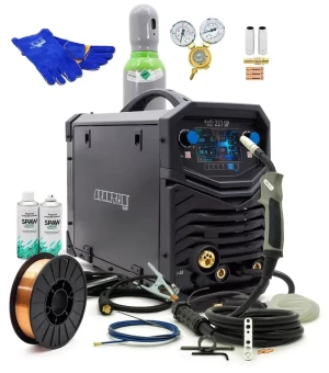 SET Spartus® EasyMIG 227DP MIG/MAG Schweißgerät WIG 220A Doppel Puls Synergie 3in1 15kg Spulen - Set #1