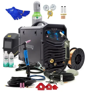 SET Spartus® EasyMIG 227DP MIG/MAG Schweißgerät WIG 220A Doppel Puls Synergie 3in1 15kg Spulen - Set #2