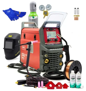 SET Ideal™ LCD MIG/MAG Schweißgerät WIG 200Amp Synergie Manual 3in1 Löten 230V EXPERT MIG 210 SYNERGIC Pro4 LCD  - Set #1