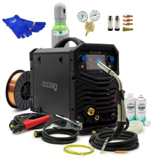 SET Spartus® MIG/MAG/WIG Schweißgerät 300A LCD Doppel Puls Synergie 4in1 5-15kg EasyMIG 317 LCD - Set #1