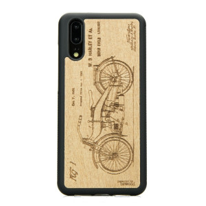 Drewniane Etui Huawei P20 HARLEY PATENT ANIEGRE