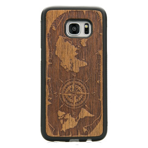 Drewniane Etui na Samsung Galaxy S7 Edge RóżA WIATRÓW MERBAU