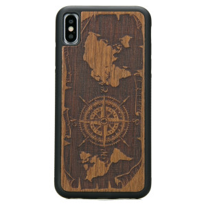 Drewniane Etui iPhone XS Max RóżA WIATRÓW MERBAU