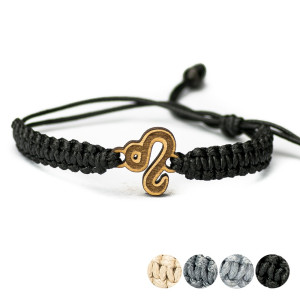 Drewniana bransoletka Znak Zodiaku - Lew - Aniegre Pleciona
