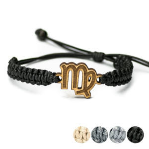 Drewniana bransoletka Znak Zodiaku - Panna - Aniegre Pleciona
