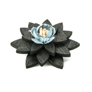 Drewniana wpinka / broszka Heban Blue
