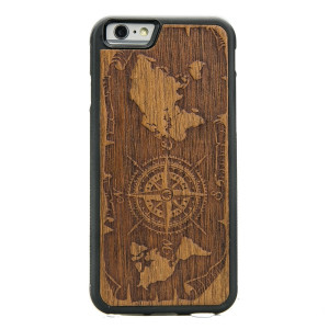 Drewniane Etui iPhone 6 Plus / 6s Plus RóżA WIATRÓW MERBAU