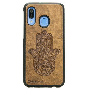 Drewniane Etui na Samsung Galaxy A40 HAMSA IMBUIA
