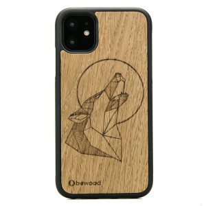 Drewniane Etui na iPhone 11 WILK DĄB