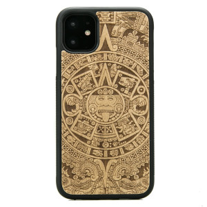 Drewniane Etui na iPhone 11 KALENDARZ AZTECKI ANIEGRE