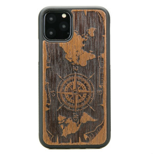 Drewniane Etui na iPhone 11 PRO RóżA WIATRÓW MERBAU