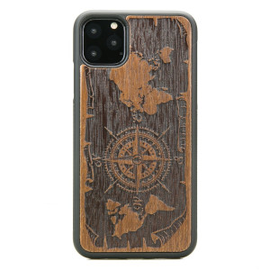 Drewniane Etui na iPhone 11 PRO MAX RóżA WIATRÓW MERBAU