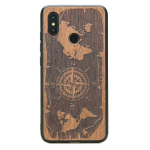 Drewniane Etui Xiaomi Mi 8 RóżA WIATRÓW MERBAU