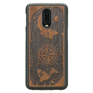 Drewniane Etui One Plus 6T / 7 RóżA WIATRÓW MERBAU