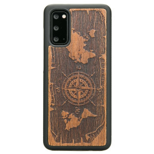 Drewniane Etui na Samsung Galaxy S20 RóżA WIATRÓW MERBAU