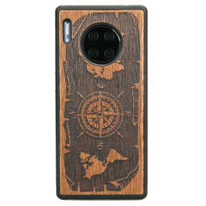 Drewniane Etui Huawei Mate 30 Pro RóżA WIATRÓW MERBAU