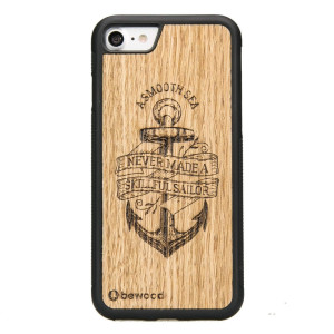 Drewniane Etui na iPhone SE 2020 KOTWICA DĄB