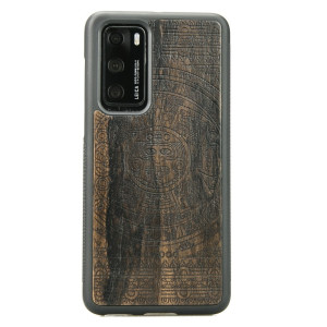Drewniane Etui Huawei P40 KALENDARZ AZTECKI ZIRICOTE