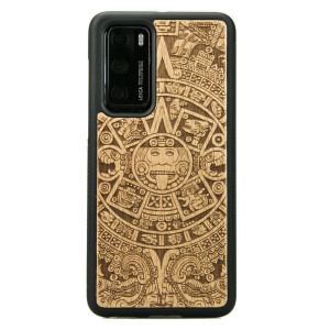 Drewniane Etui Huawei P40 KALENDARZ AZTECKI ANIEGRE