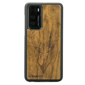 Drewniane Etui Huawei P40 JELEŃ IMBUIA