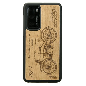 Drewniane Etui Huawei P40 HARLEY PATENT ANIEGRE