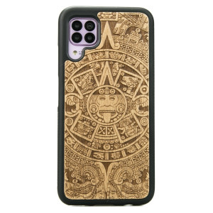 Drewniane Etui Huawei P40 Lite KALENDARZ AZTECKI ANIEGRE