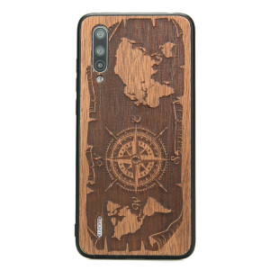 Drewniane Etui Xiaomi Mi 9 Lite RóżA WIATRÓW MERBAU