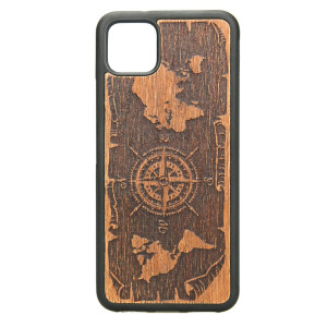 Drewniane Etui Google Pixel 4 RóżA WIATRÓW MERBAU