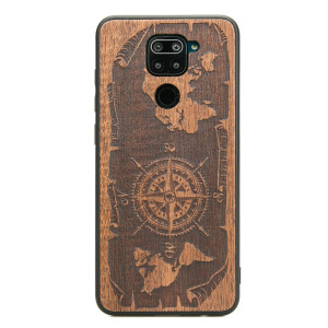 Drewniane Etui Xiaomi Redmi Note 9 RóżA WIATRÓW MERBAU