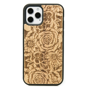 Drewniane Etui na iPhone 12 / 12 Pro RóżE ANIEGRE