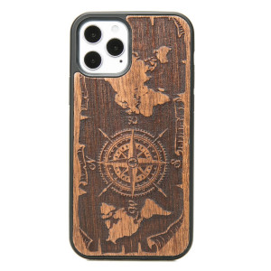 Drewniane Etui na iPhone 12 / 12 Pro RóżA WIATRÓW MERBAU