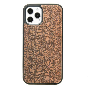 Drewniane Etui na iPhone 12 / 12 Pro LIŚCIE JABŁOŃ