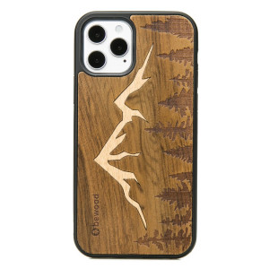 Drewniane Etui na iPhone 12 / 12 Pro GÓRY IMBUIA