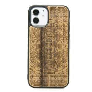 Drewniane Etui na iPhone 12 Mini KALENDARZ AZTECKI LIMBA