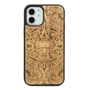 Drewniane Etui na iPhone 12 Mini KALENDARZ AZTECKI ANIEGRE