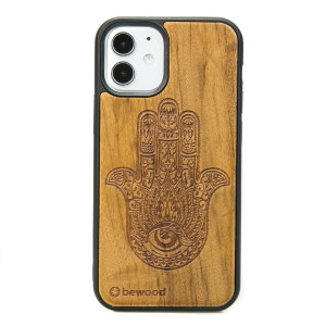 Drewniane Etui na iPhone 12 Mini HAMSA IMBUIA