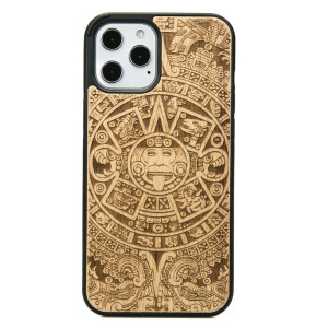 Drewniane Etui na iPhone 12 Pro Max KALENDARZ AZTECKI ANIEGRE