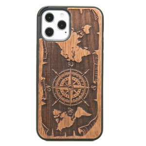 Drewniane Etui na iPhone 12 Pro Max RóżA WIATRÓW MERBAU