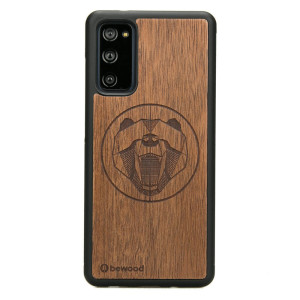 Drewniane Etui na Samsung Galaxy S20 FE NIEDŹWIEDŹ MERBAU