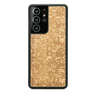 Drewniane Etui na Samsung Galaxy S21 Ultra KWIATY POLNE ANIEGRE