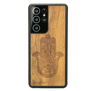 Drewniane Etui na Samsung Galaxy S21 Ultra HAMSA IMBUIA