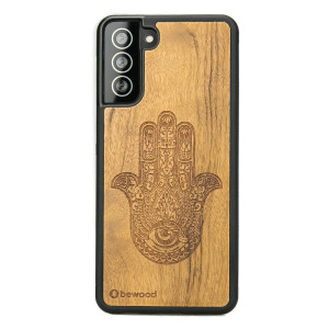 Drewniane Etui na Samsung Galaxy S21 Plus HAMSA IMBUIA