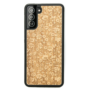 Drewniane Etui na Samsung Galaxy S21 KWIATY POLNE ANIEGRE