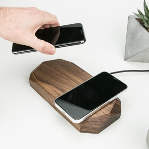 Ładowarka indukcyjna Podwójna Bewood Double QI 15W Orzech