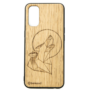 Drewniane Etui OPPO Reno 4 WILK DĄB